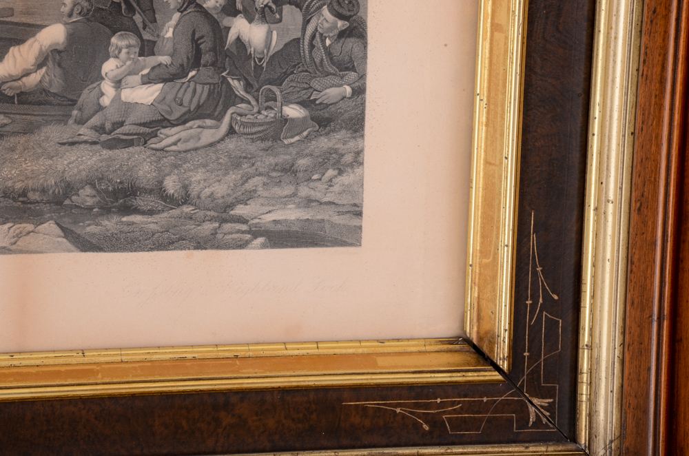 Charles Mottram Engraving after Jacob Thompson "Crossing a Highland Lock"