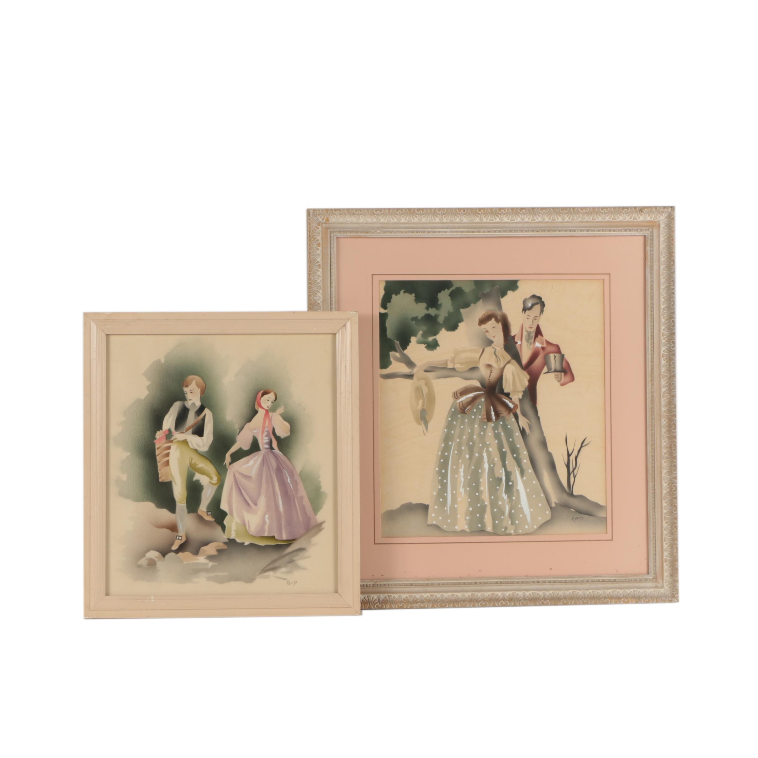 Harris and Peters Watercolor Airbrush Paintings