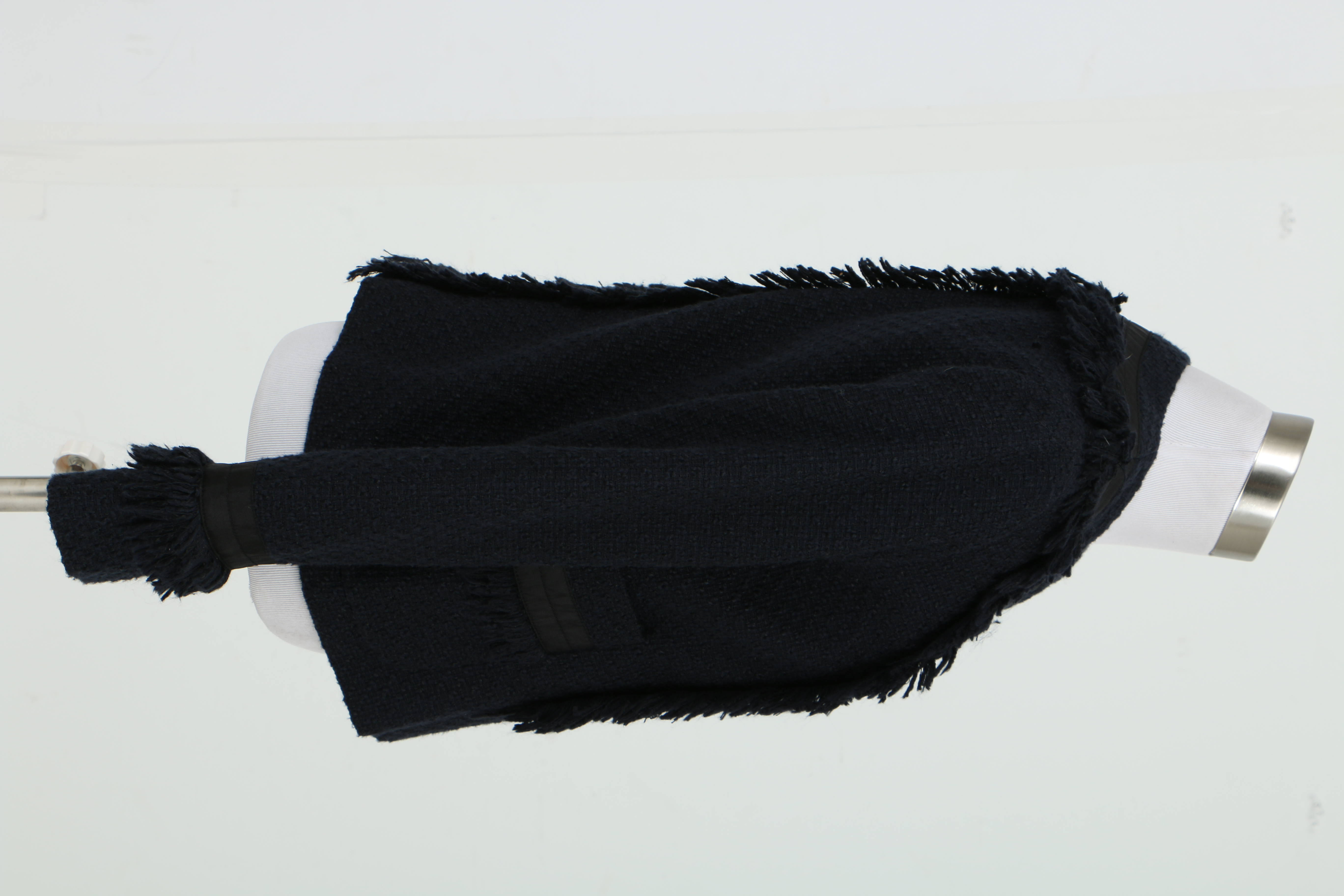 Tory Burch Navy Blue Bouclé Jacket with Fringe