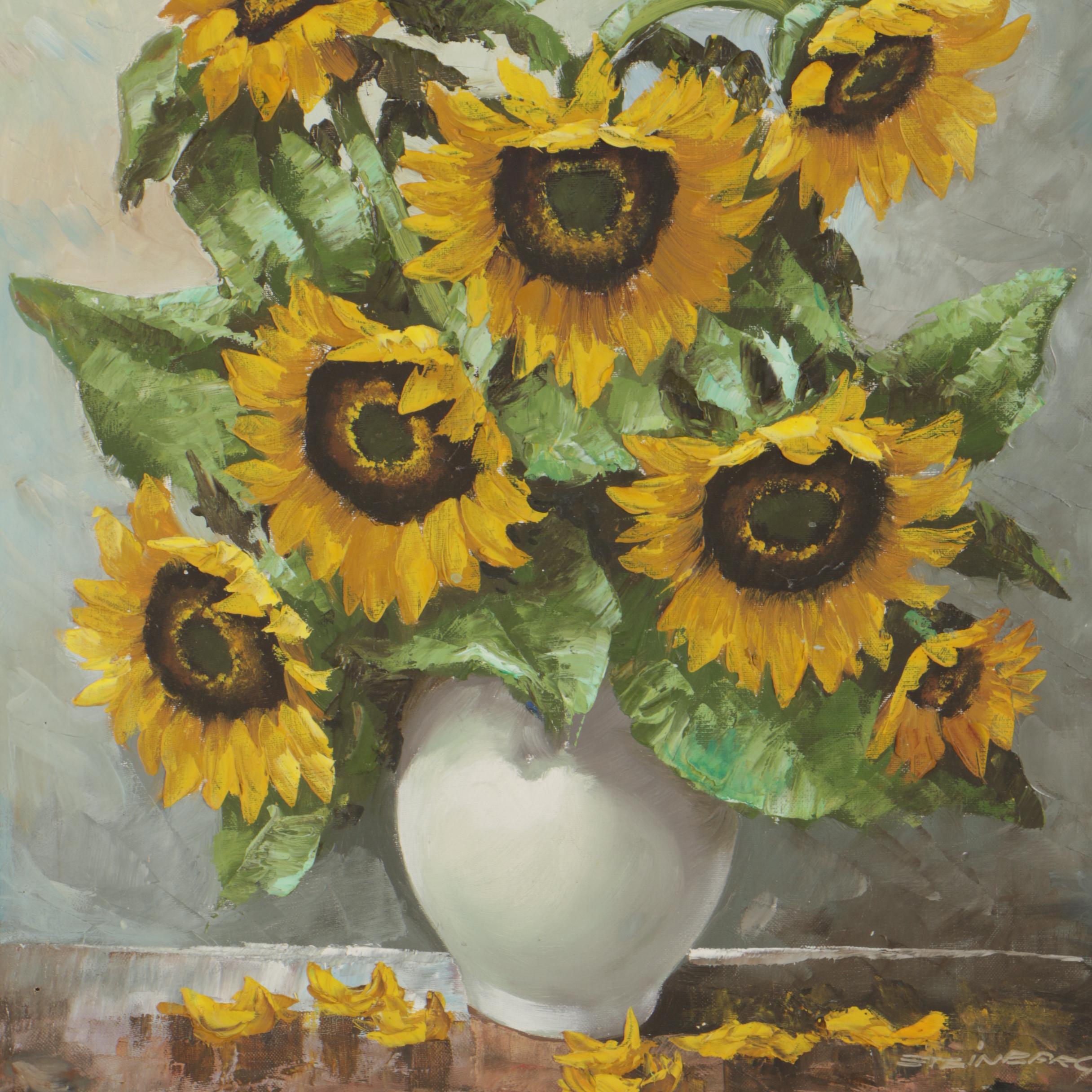 Steinberg Oil Painting of Floral Arrangement
