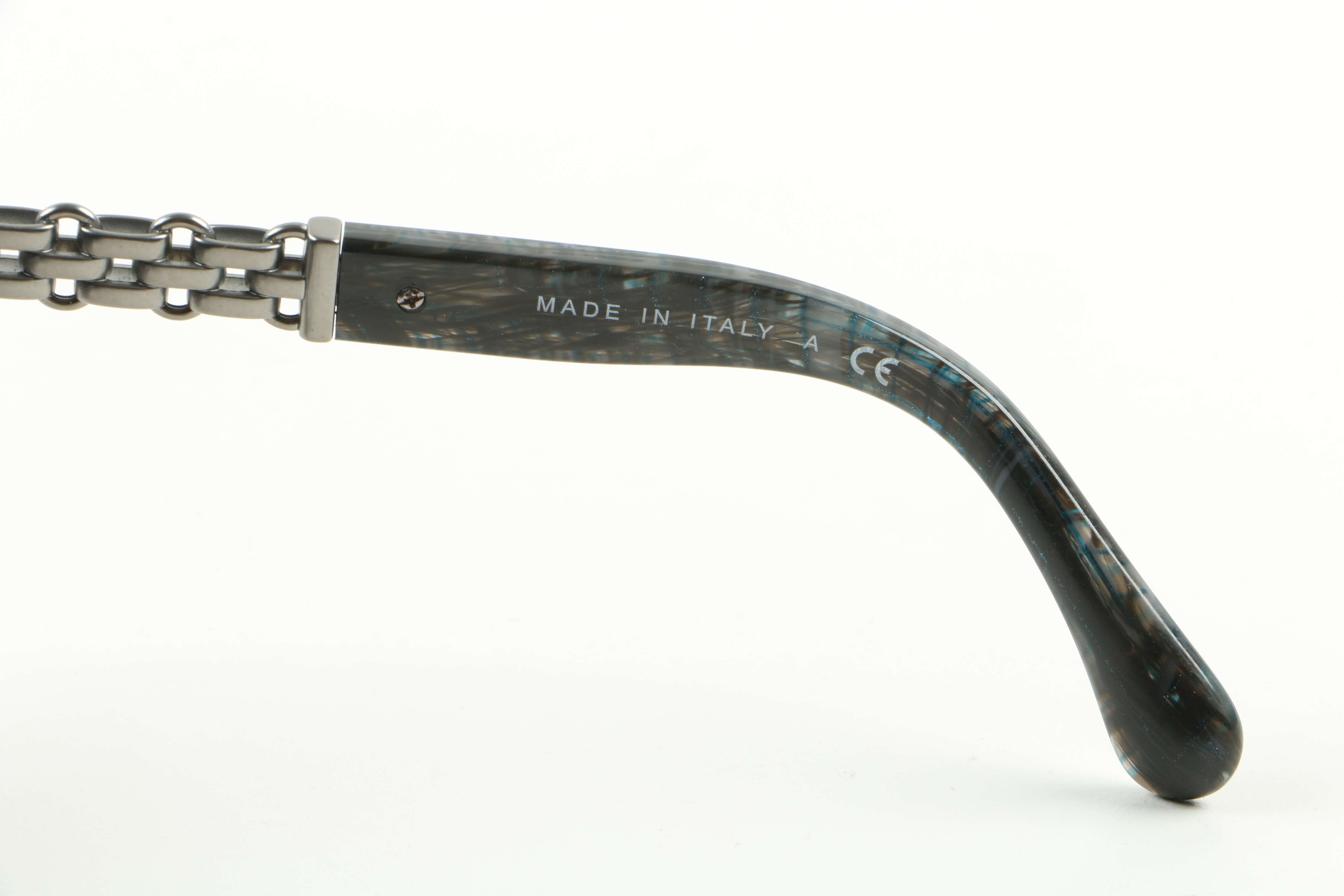 Chanel Gray Tweed Sunglasses with Gunmetal Chain Detail, #5326-A