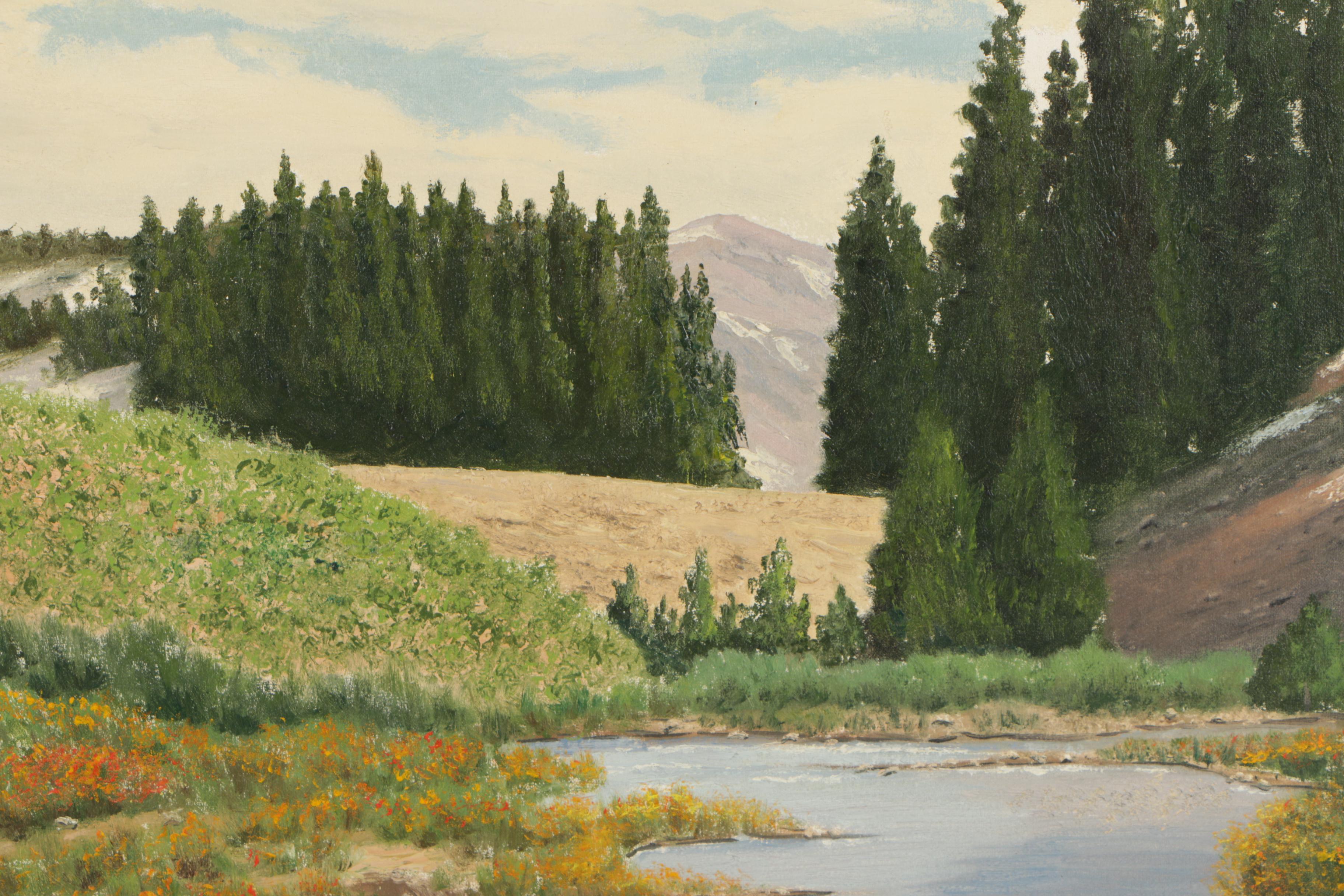 Edward Leo Forbes Oil Painting "Pine Creek in Colorado"