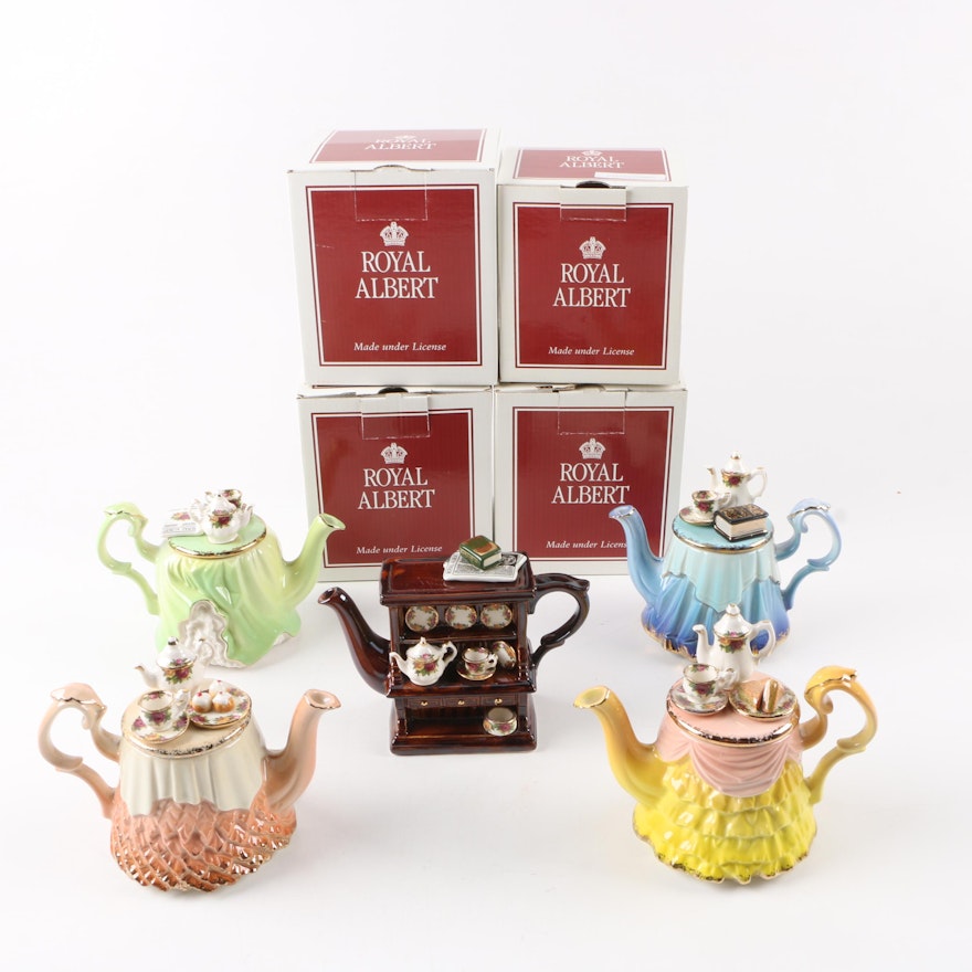 Royal Albert "Old Country Roses" Miniature Teapots