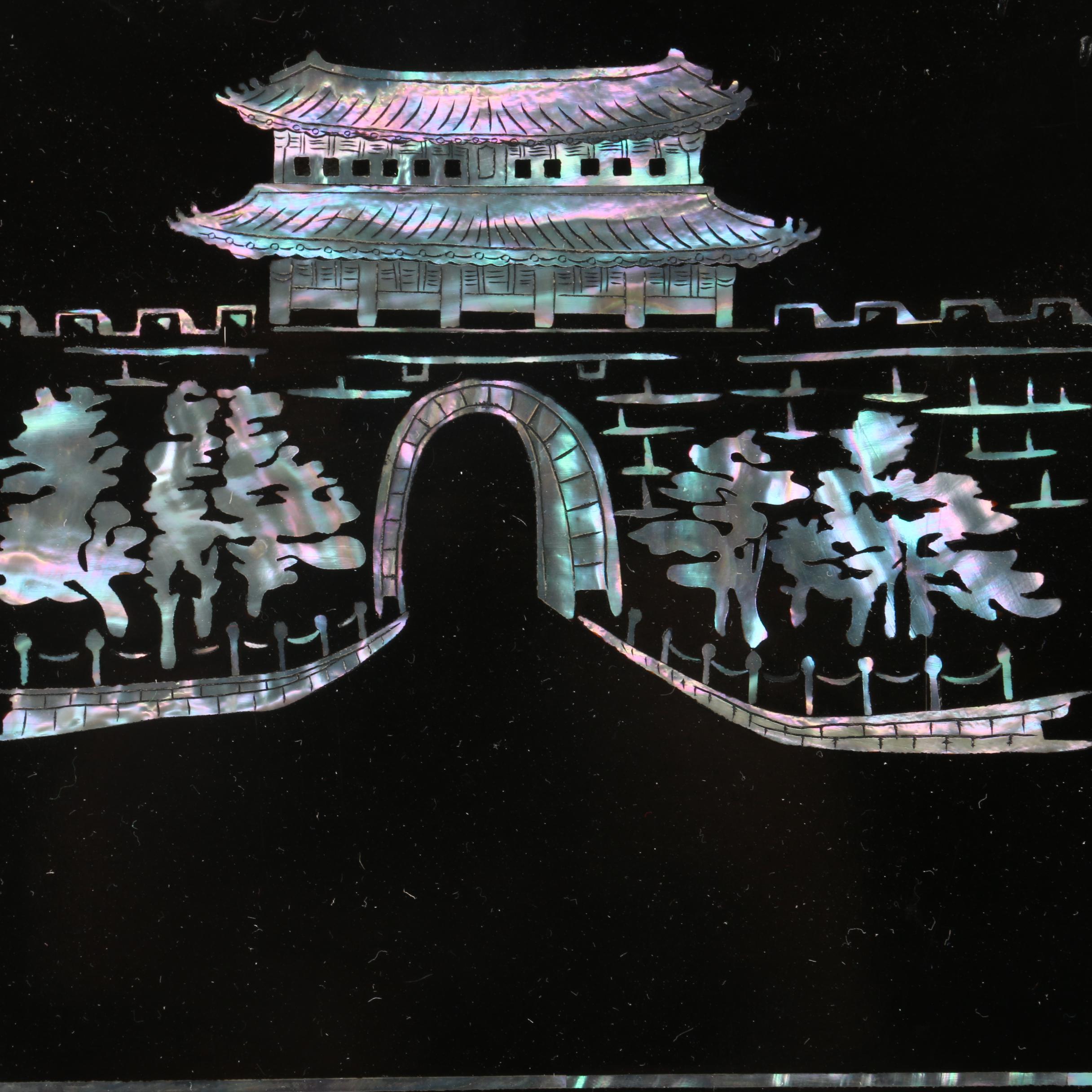 Vintage Korean Military Photo Album with Abalone Inlays