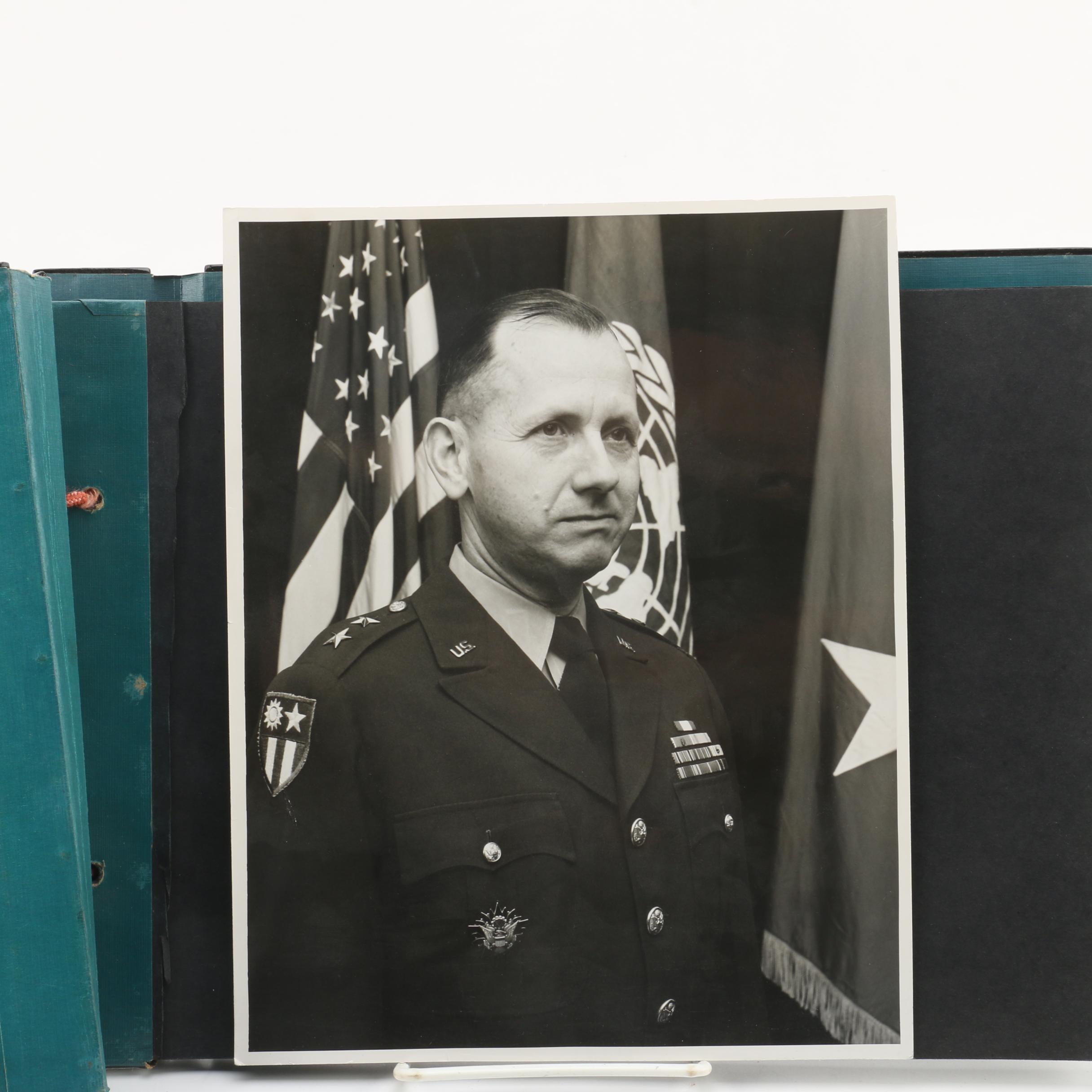 Vintage Korean Military Photo Album with Abalone Inlays