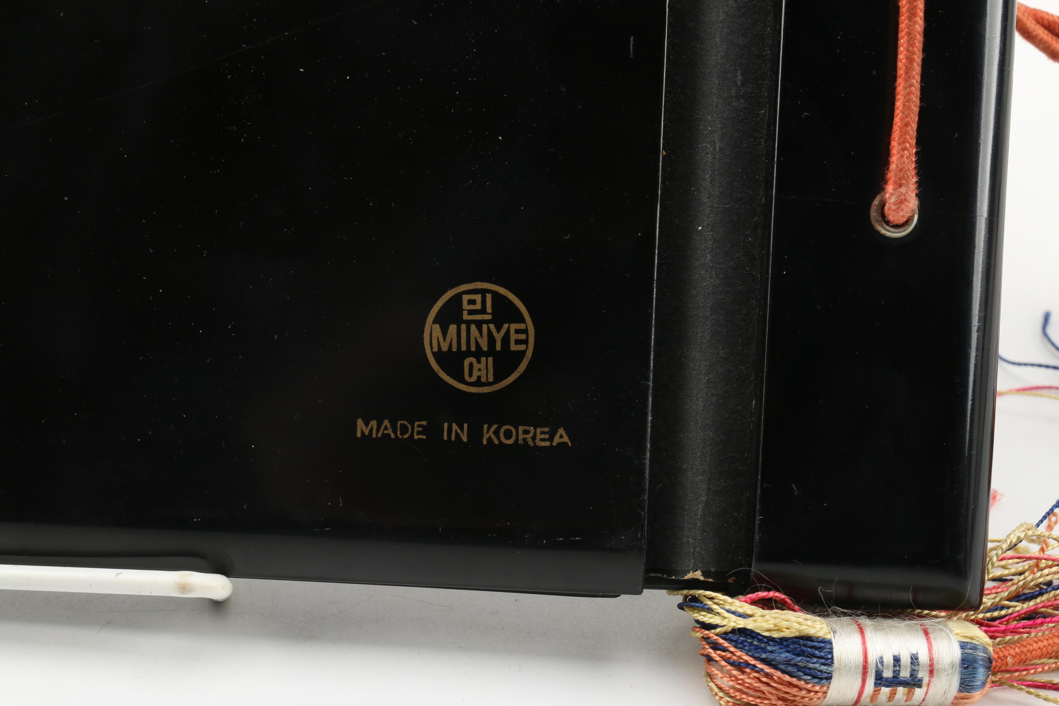 Vintage Korean Military Photo Album with Abalone Inlays