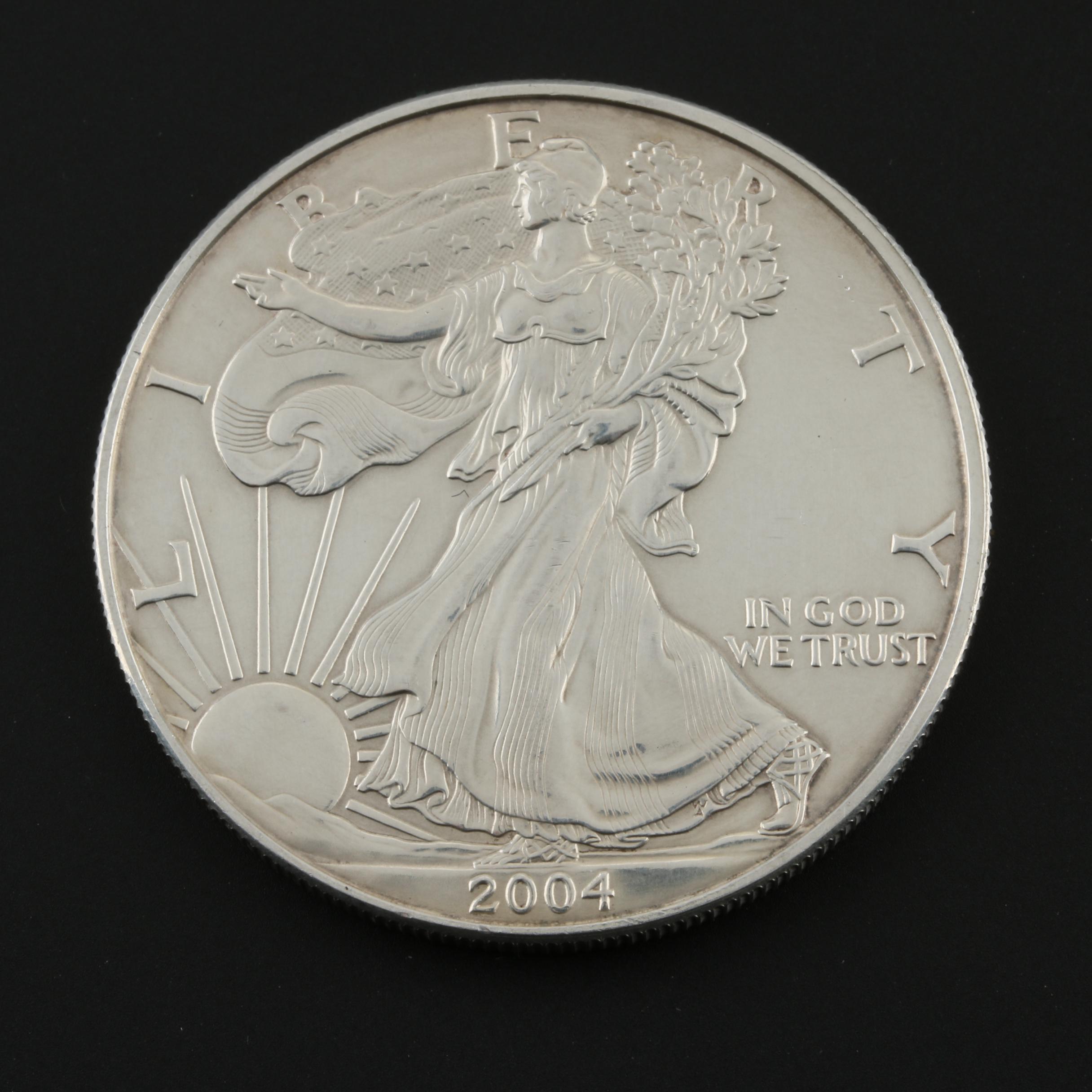 Five Walking Liberty Silver Eagle Bullion Coins