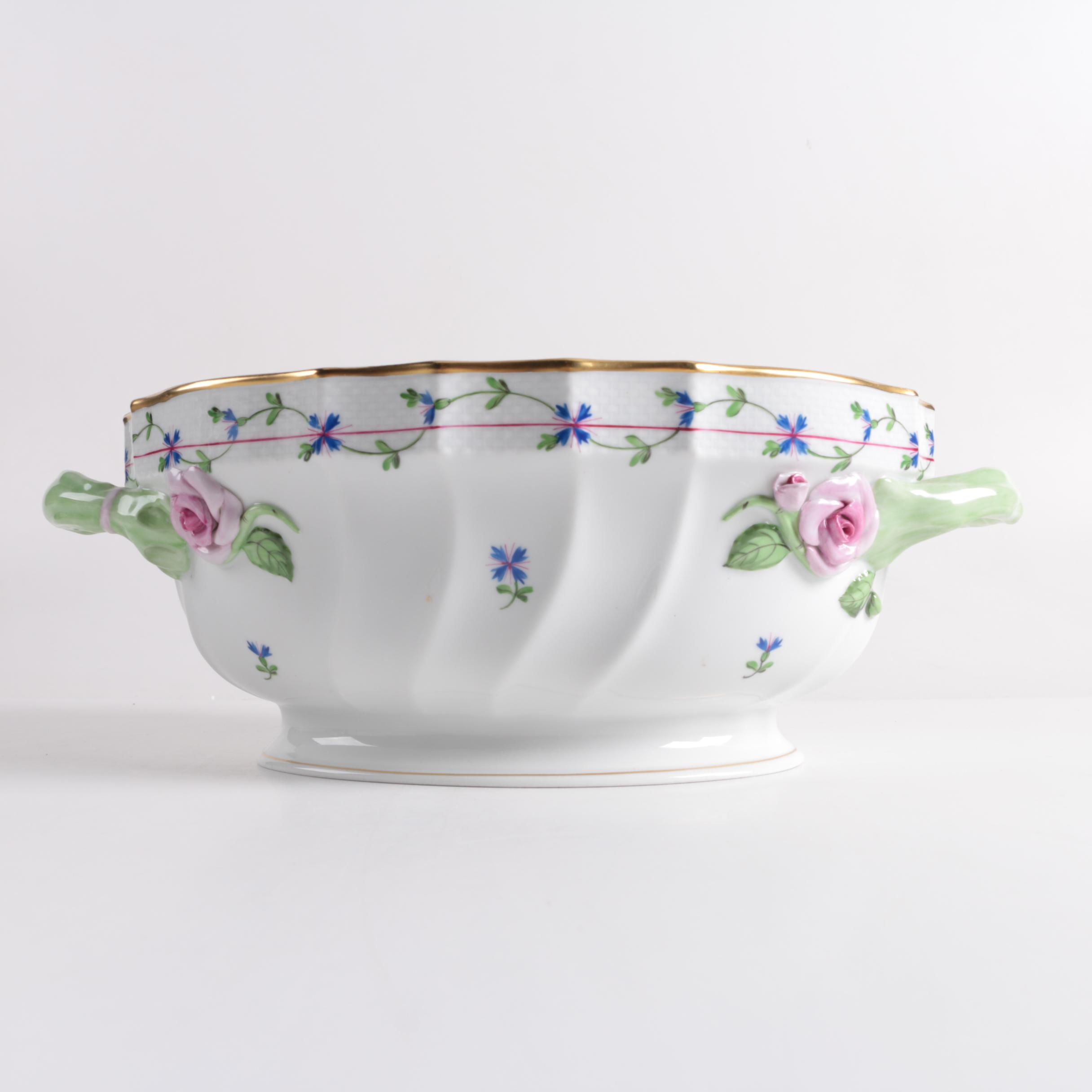 Herend "Blue Garland" Covered Soup Tureen and Underplate