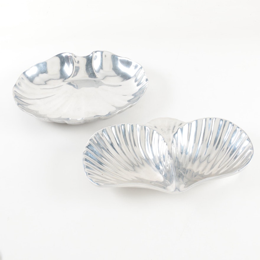 Wilton Armetale and Other Aluminum Shell Shaped Serving Ware