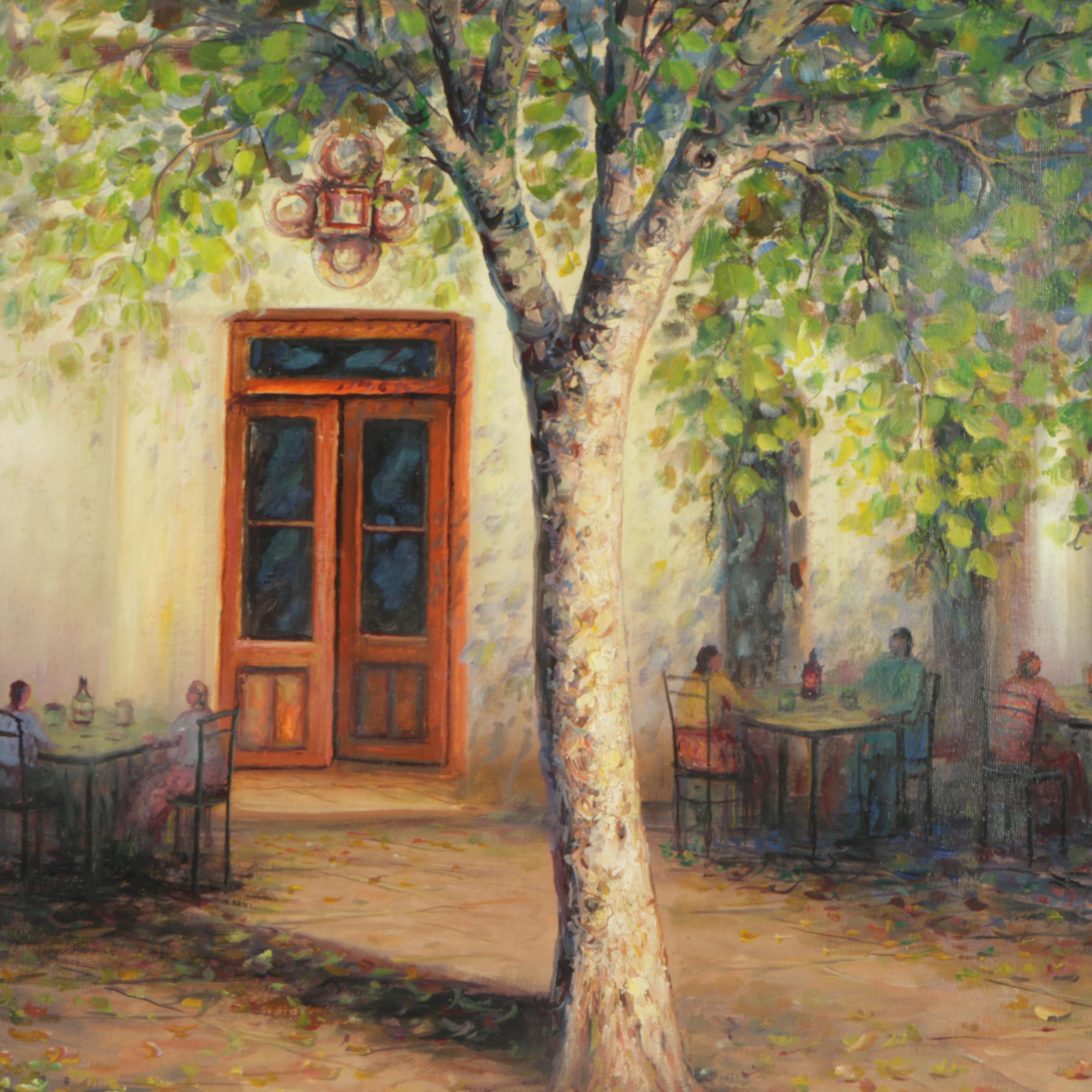Maricel Oil Painting of Argentinian Cafe