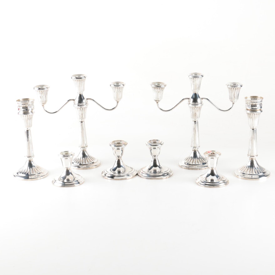 Gorham and Duchin Weighted Sterling Silver Candelabra and Candleholders