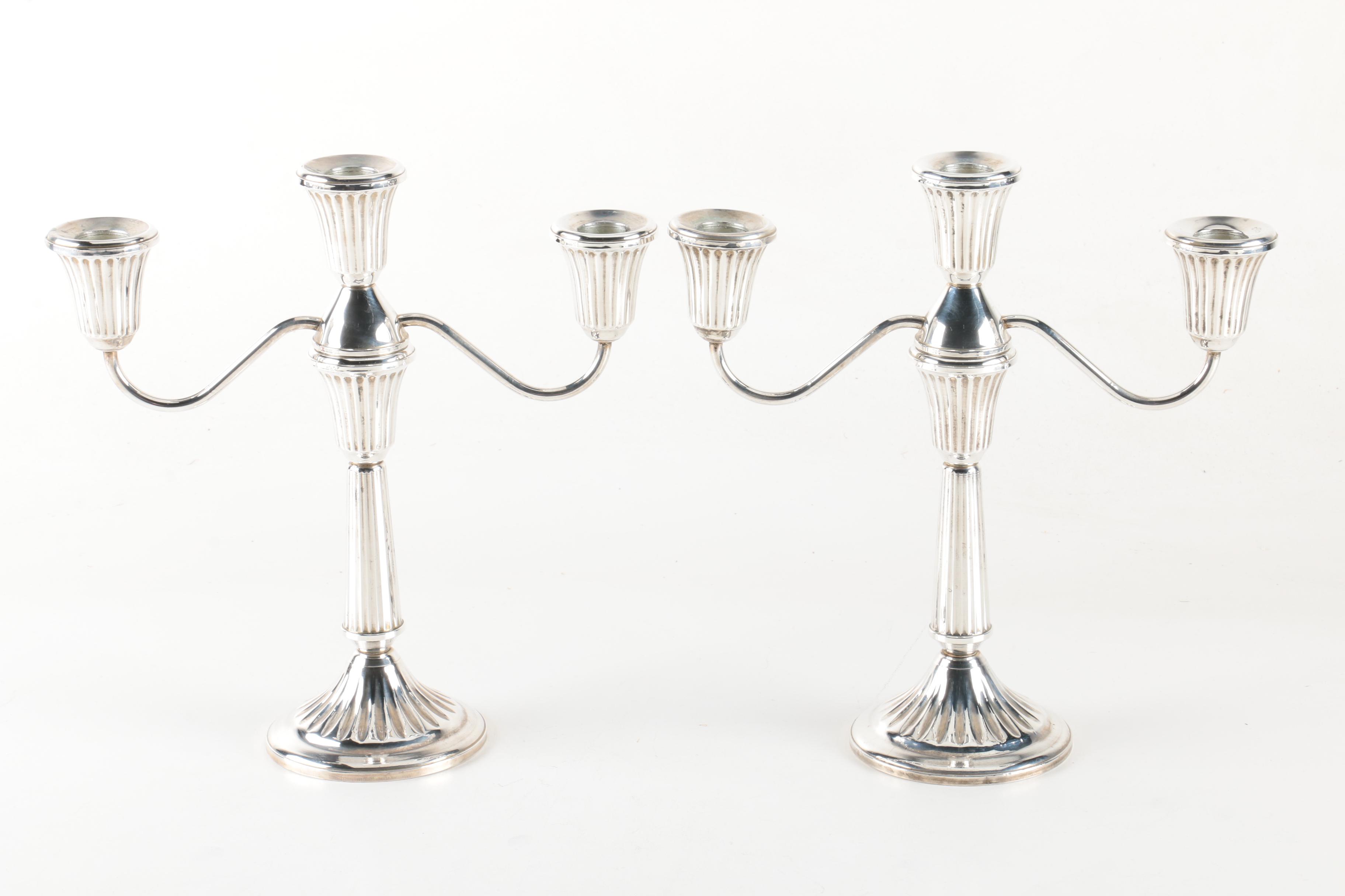Gorham and Duchin Weighted Sterling Silver Candelabra and Candleholders
