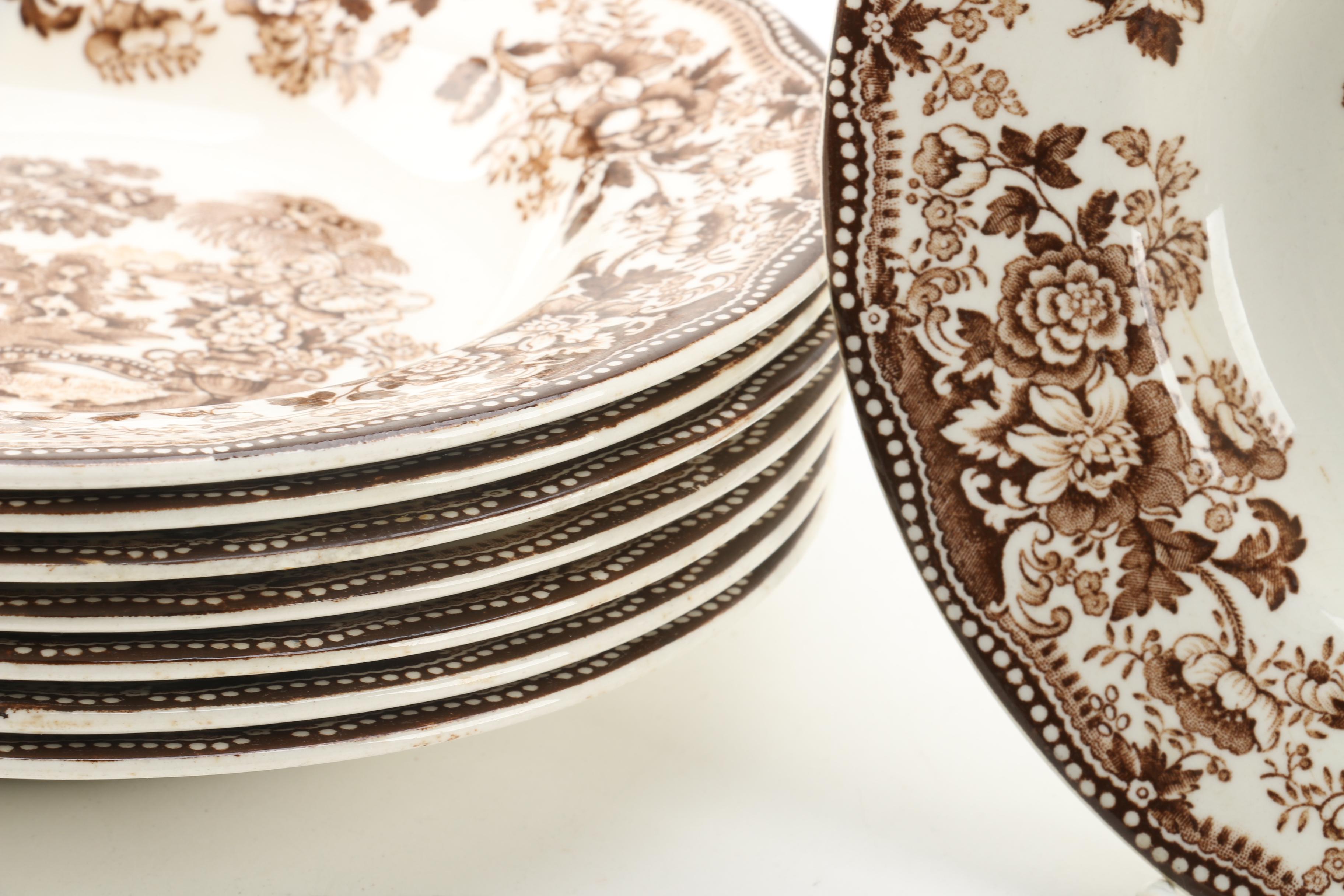 Royal Staffordshire "Tonquin Brown" Soup Bowls