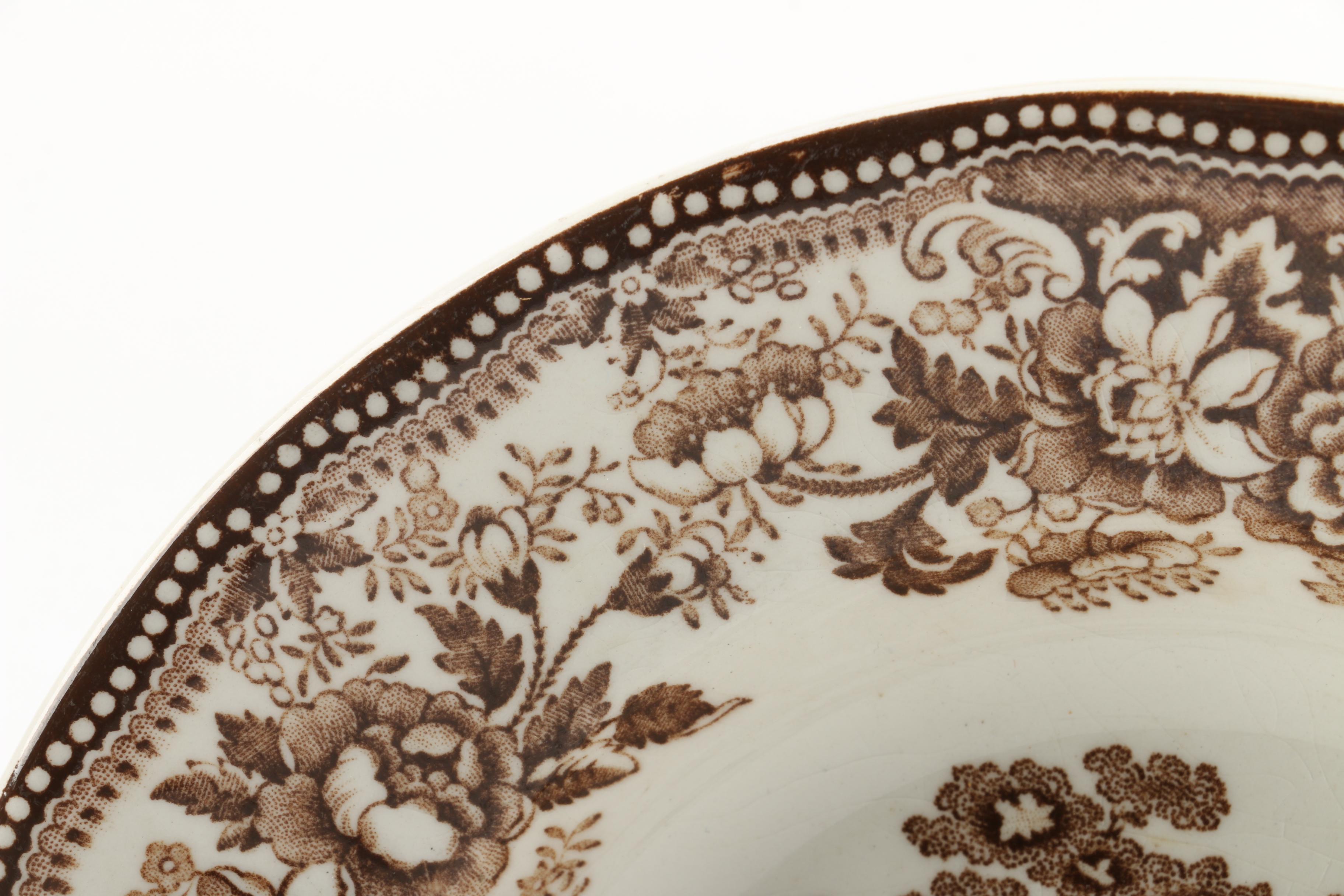 Royal Staffordshire "Tonquin Brown" Soup Bowls