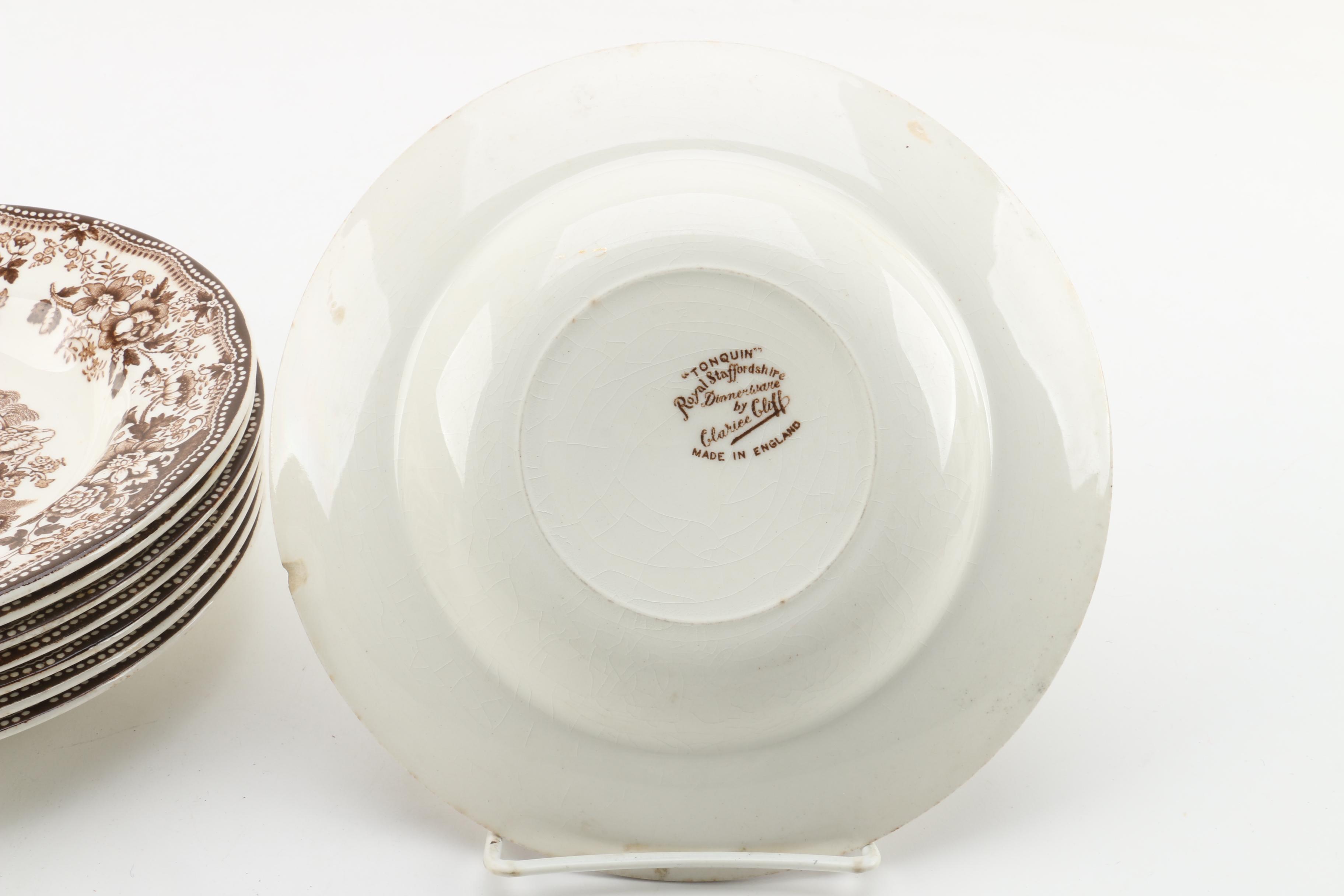 Royal Staffordshire "Tonquin Brown" Soup Bowls