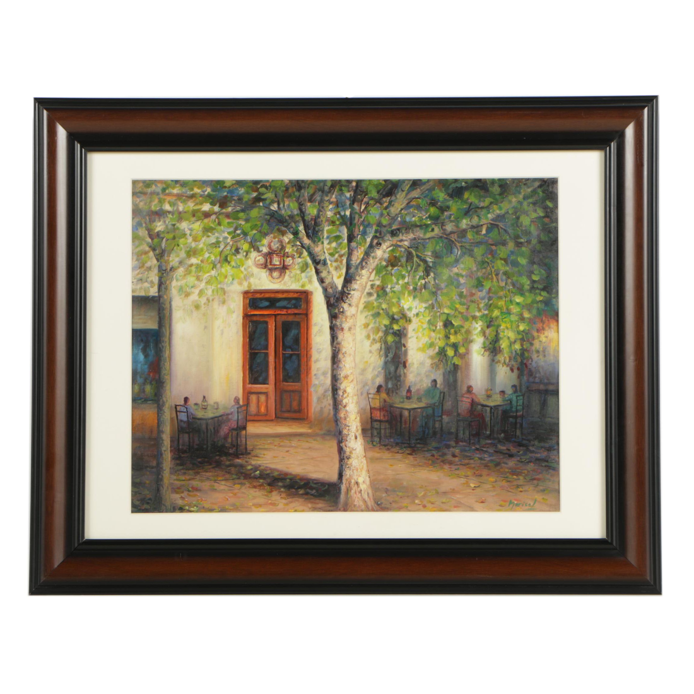 Maricel Oil Painting of Argentinian Cafe