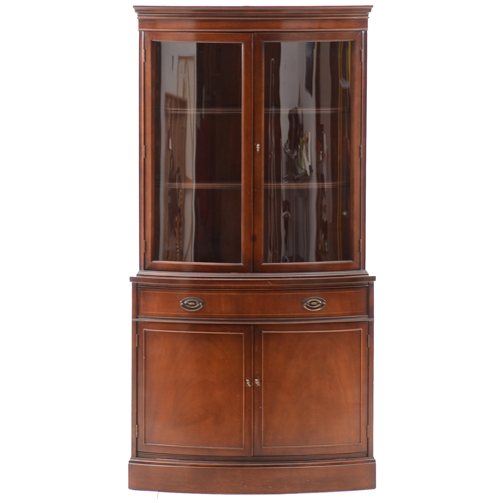 Hepplewhite Style Corner China Cabinet by Bassett
