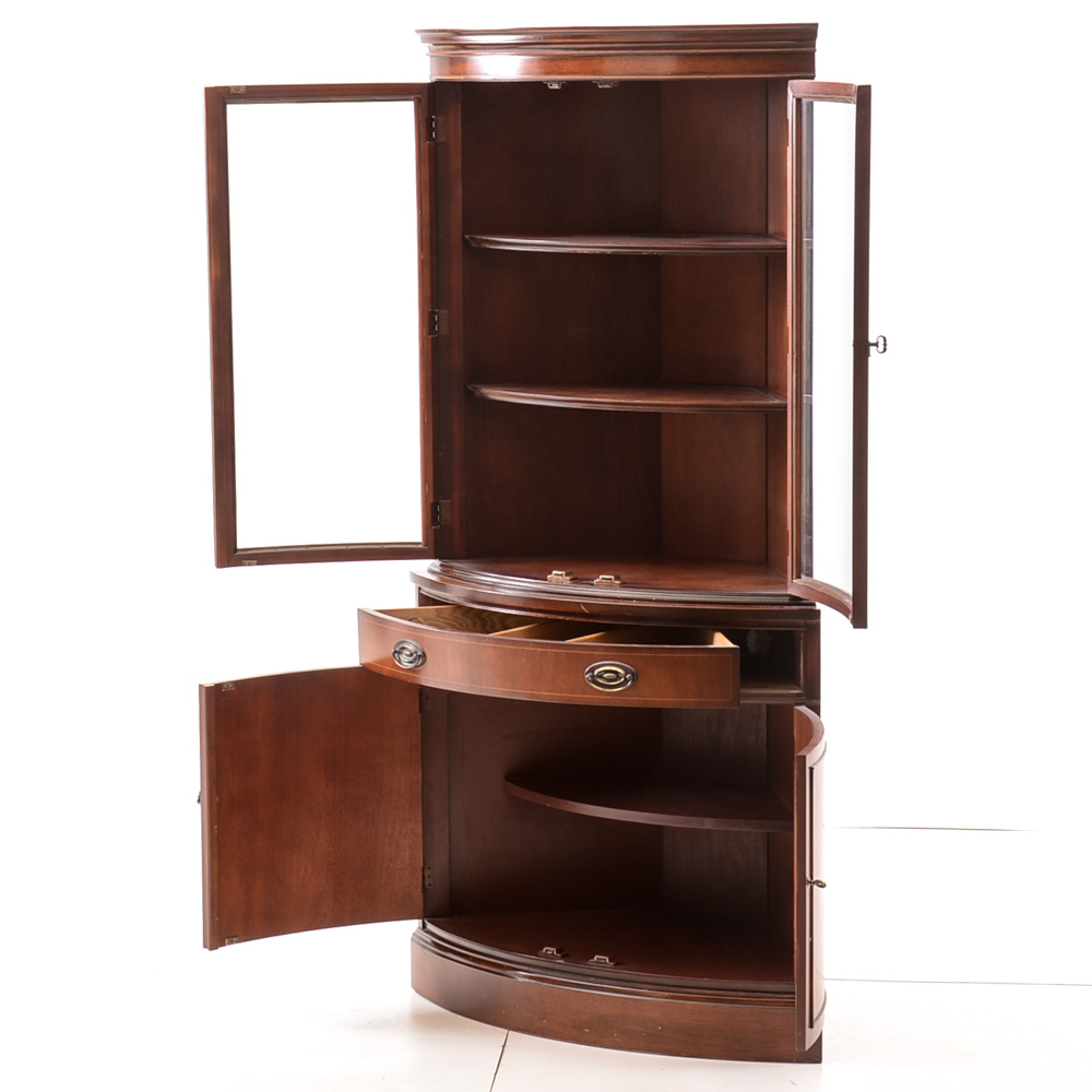 Hepplewhite Style Corner China Cabinet by Bassett