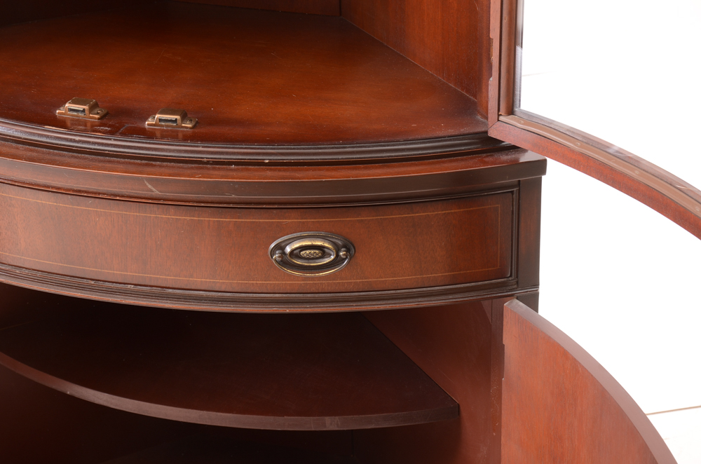 Hepplewhite Style Corner China Cabinet by Bassett