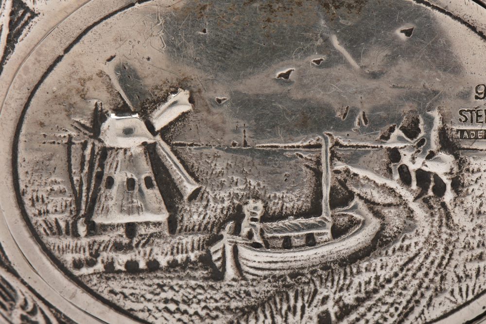 Vintage Sterling Silver Compact From Holland