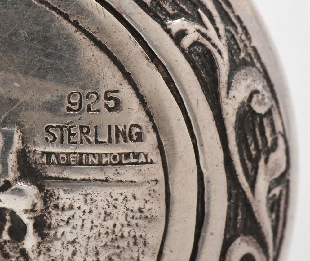 Vintage Sterling Silver Compact From Holland