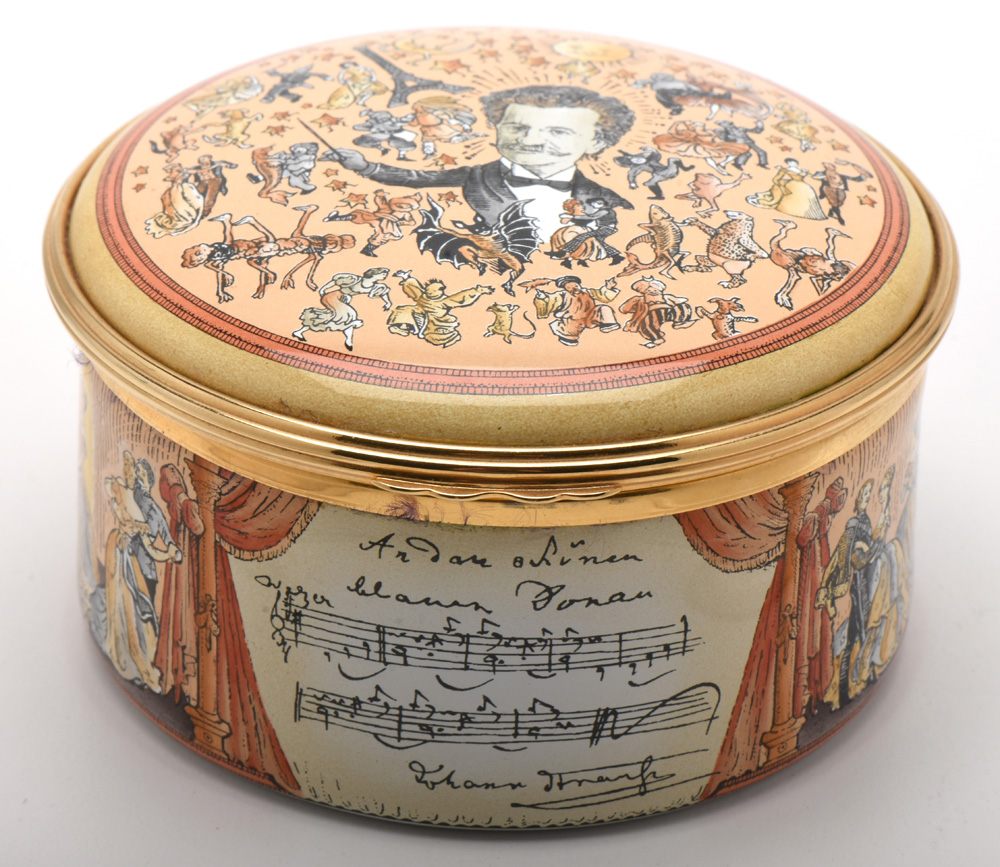 Halcyon Days Enameled Limited Edition Music Box, "The Blue Danube"