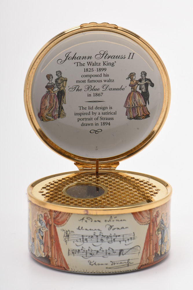 Halcyon Days Enameled Limited Edition Music Box, "The Blue Danube"