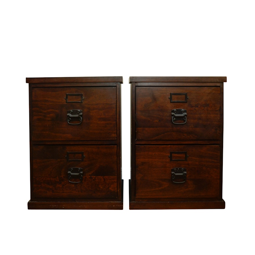 Pair of Traditional Style Filing Cabinets