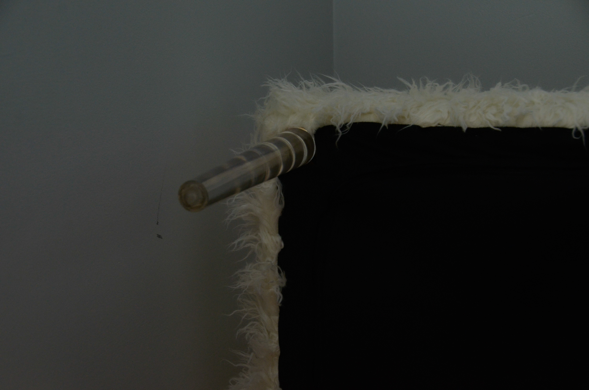 Faux Flokati Bench with Acrylic Legs