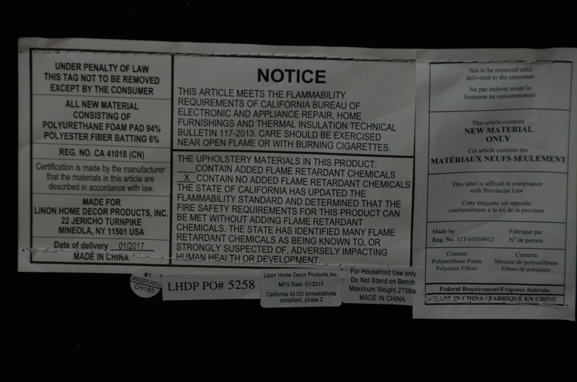 Faux Flokati Bench with Acrylic Legs