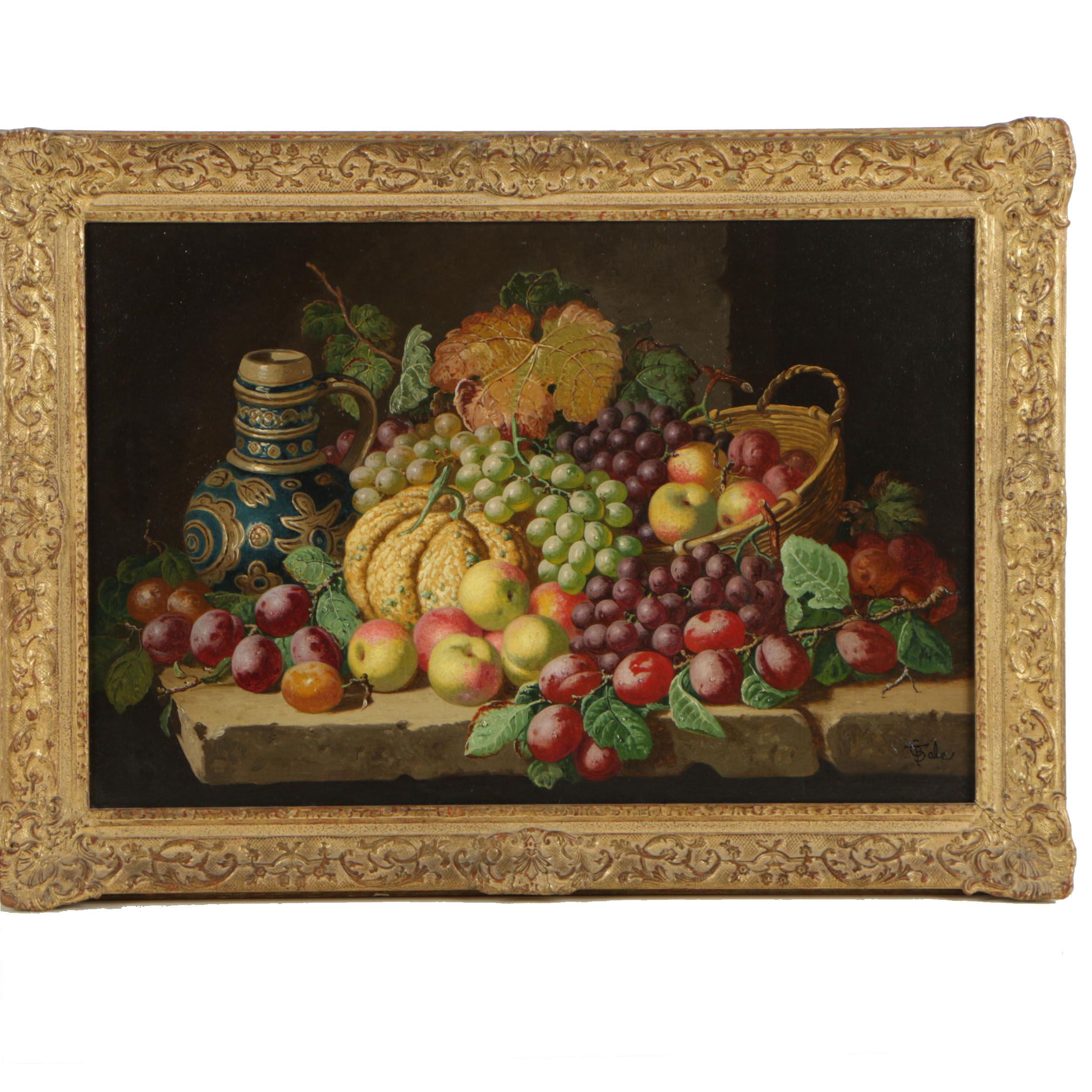 Charles Thomas Bale Oil Painting of Still Life with Fruit