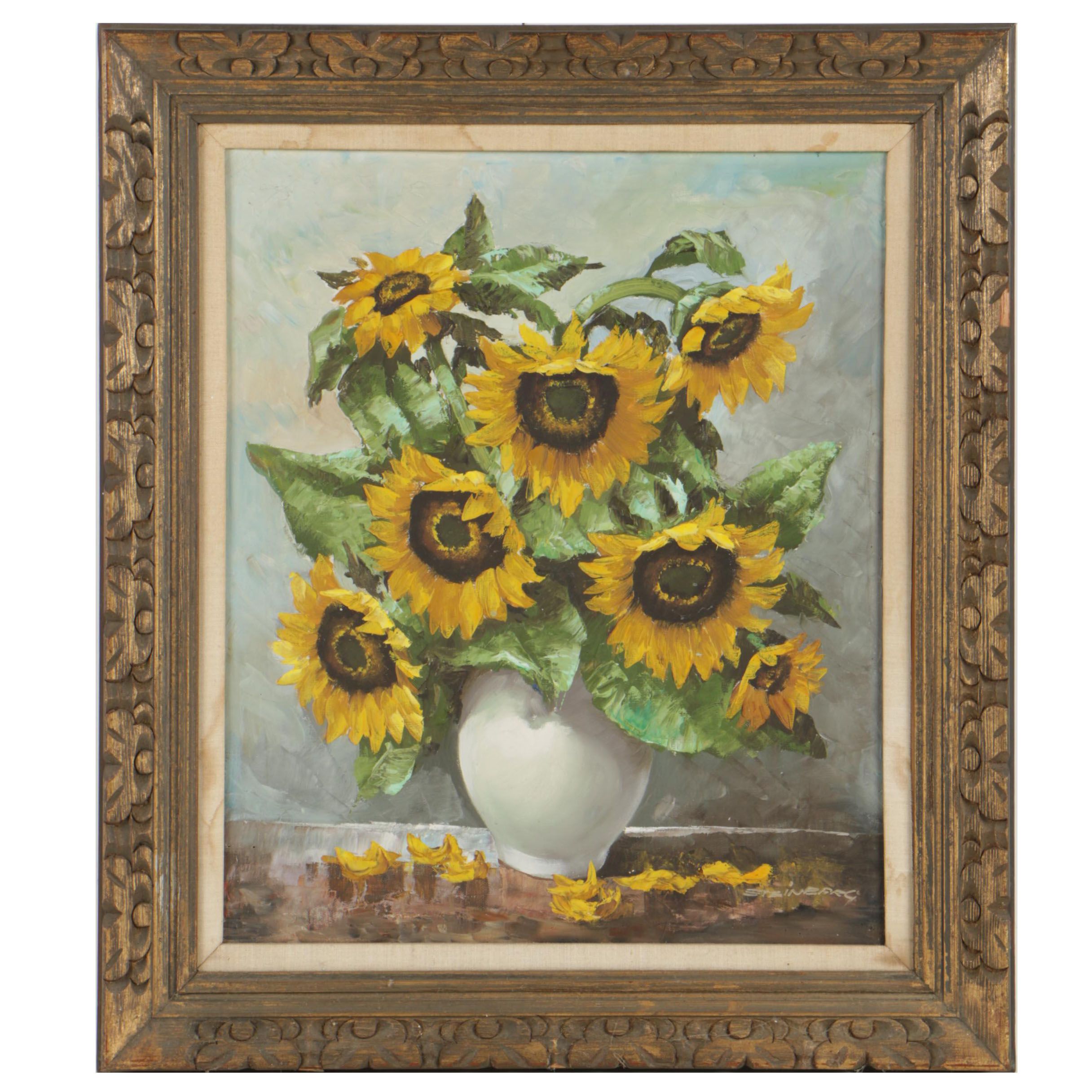Steinberg Oil Painting of Floral Arrangement