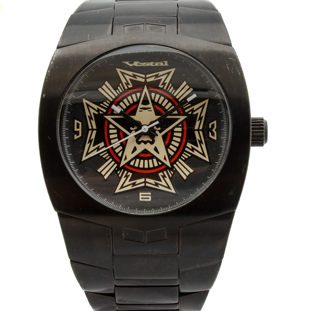 Vestal Limited Edition Motorhead V9 Shepard Fairey Black Steel Quartz Watch