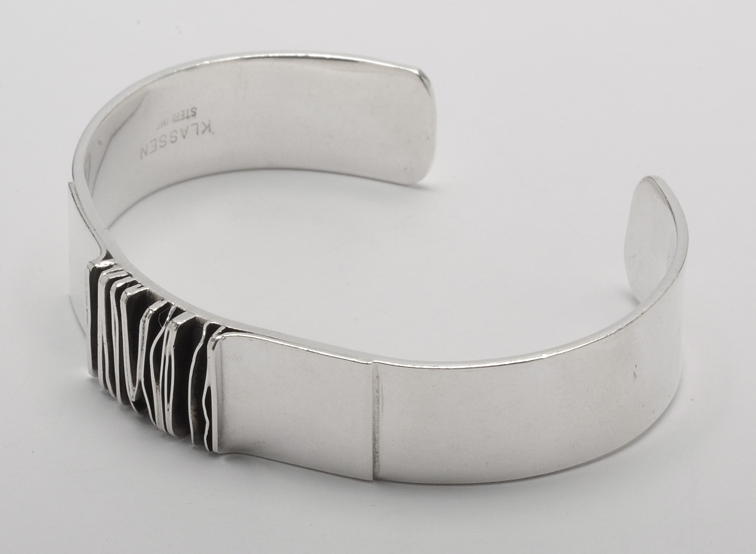 Klassen Modernist Sterling Silver Cuff Bracelet