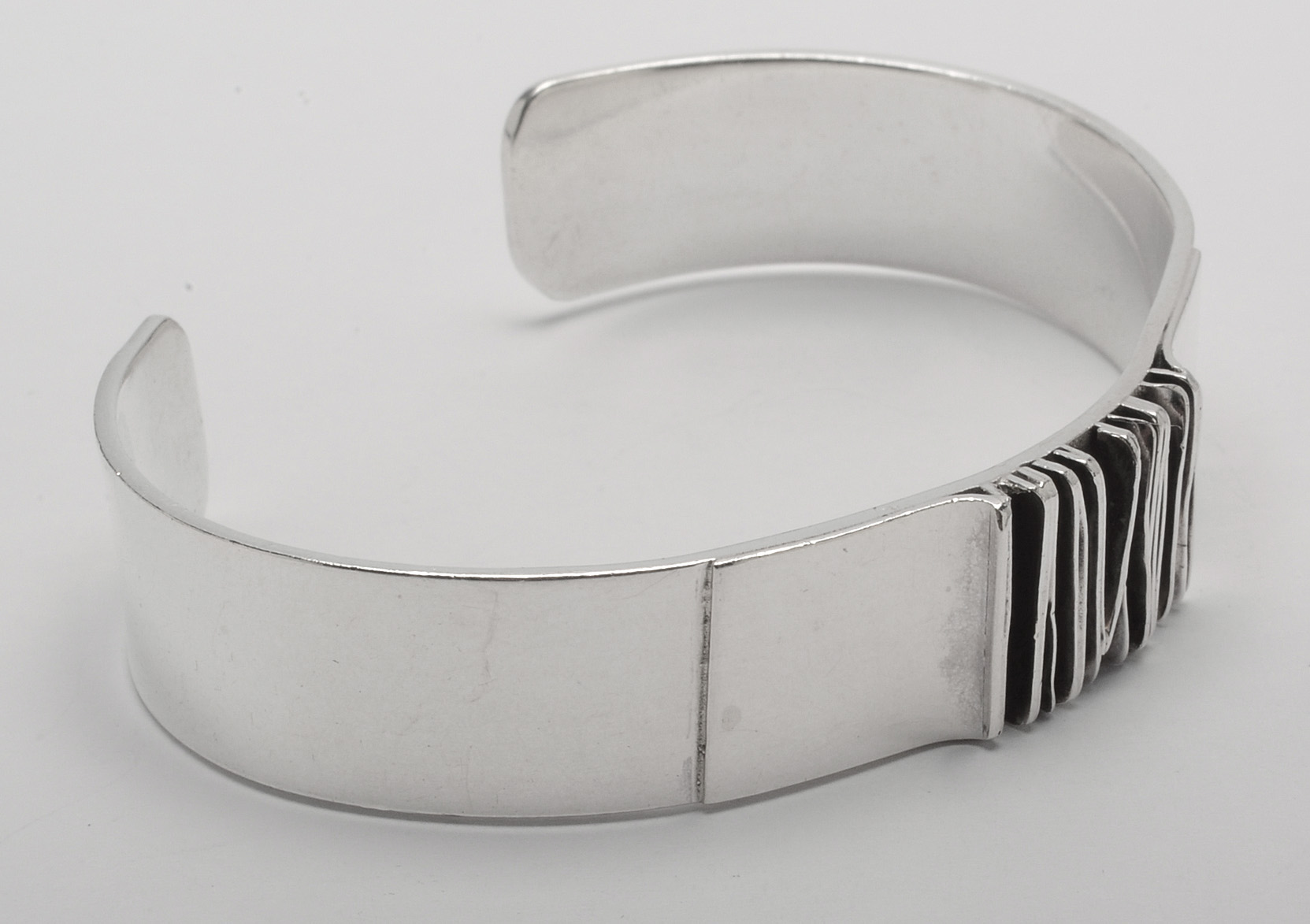 Klassen Modernist Sterling Silver Cuff Bracelet