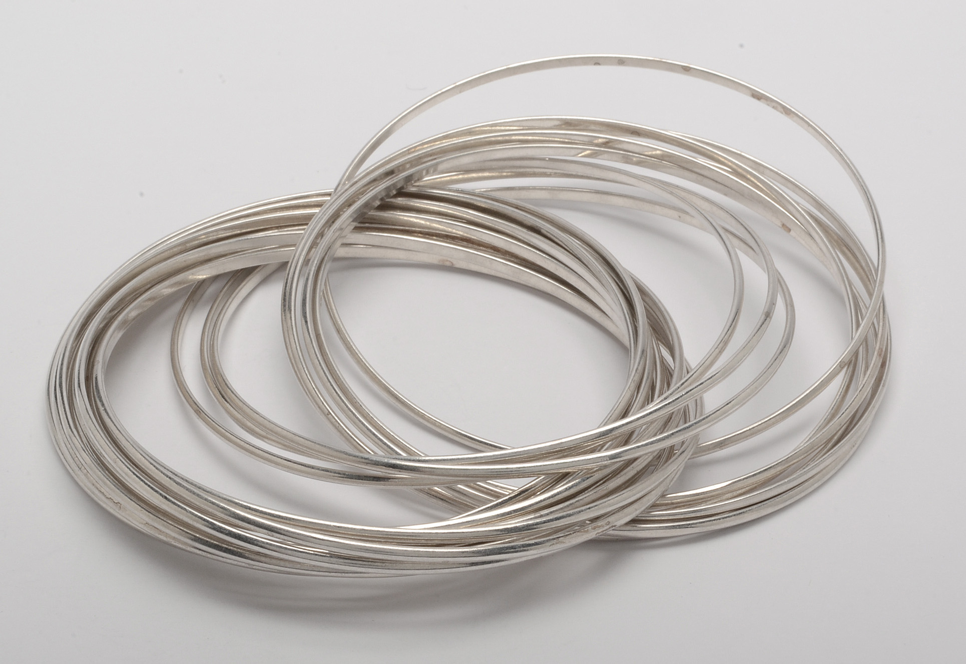 Sterling Silver Interlocking Bangle Bracelets