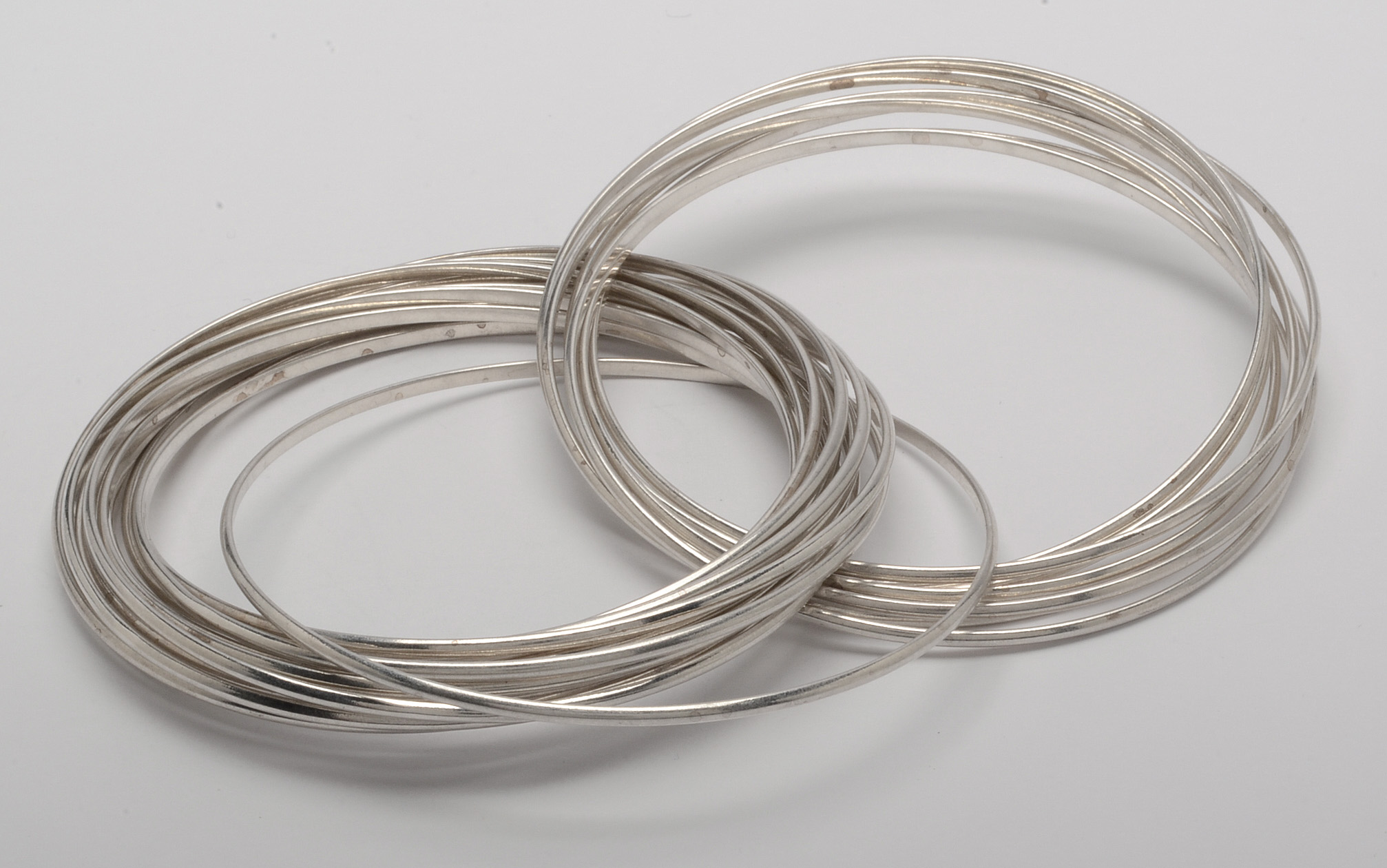 Sterling Silver Interlocking Bangle Bracelets