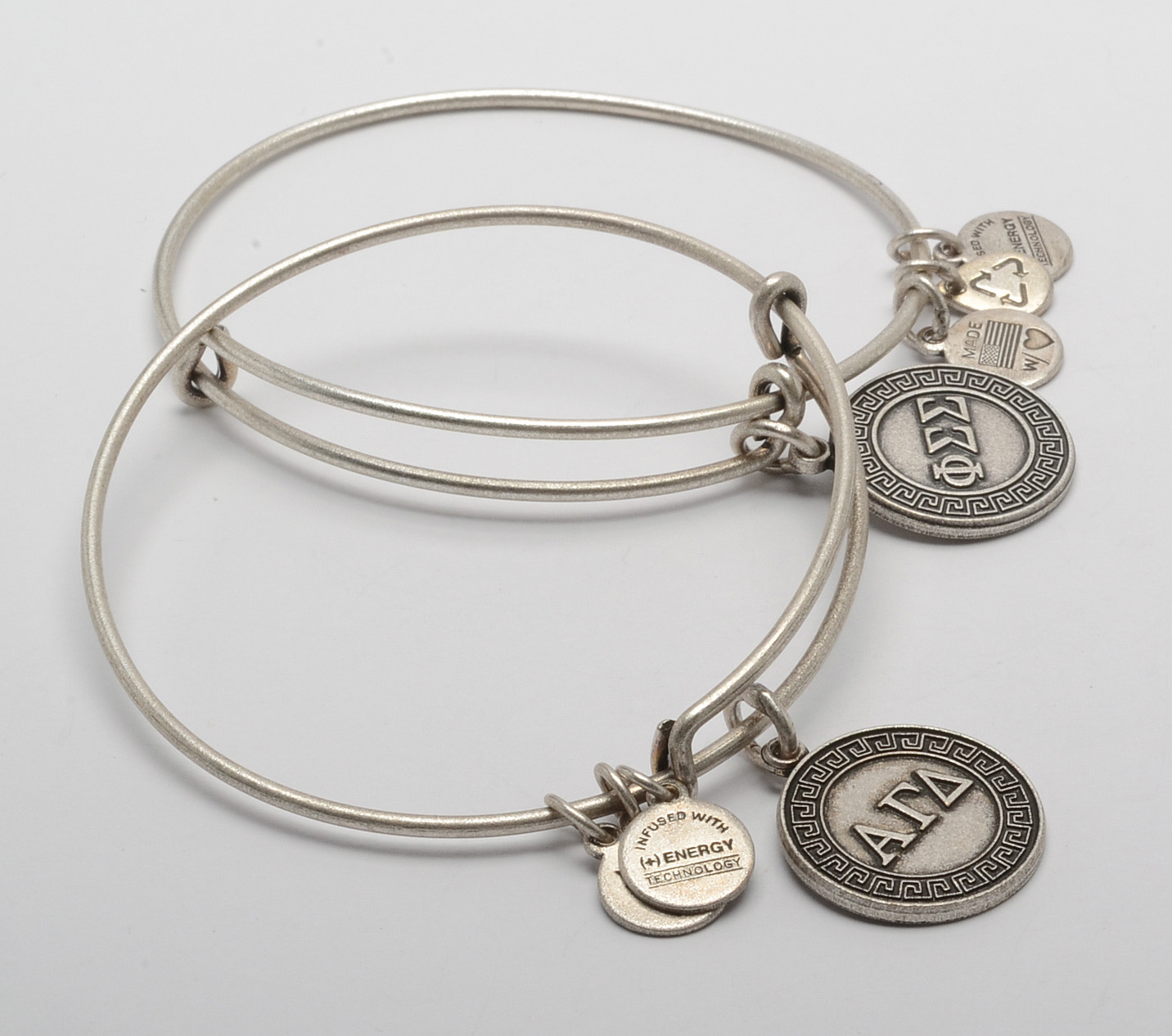 Alex and Ani Bangle Bracelets with Greek Sorority Charms