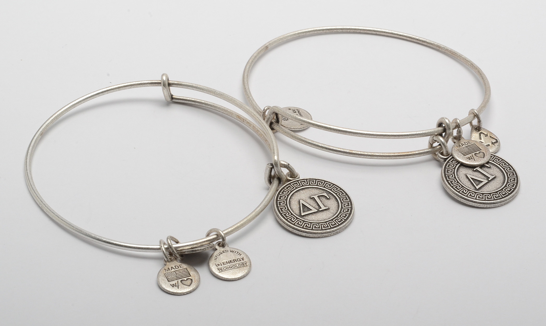 Alex and Ani Bangle Bracelets with Greek Sorority Charms