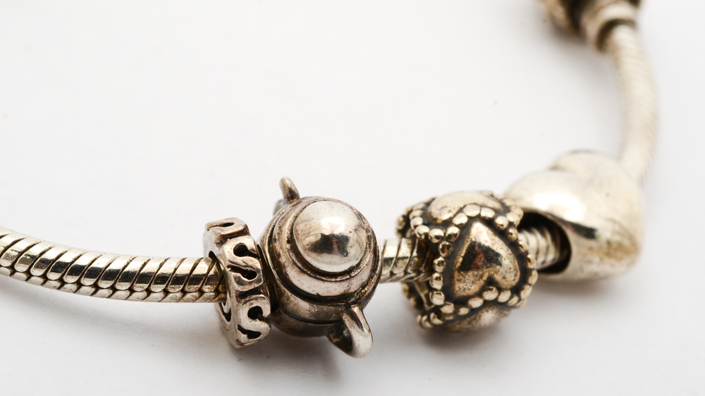 Sterling Silver Pandora Bracelet with Charms