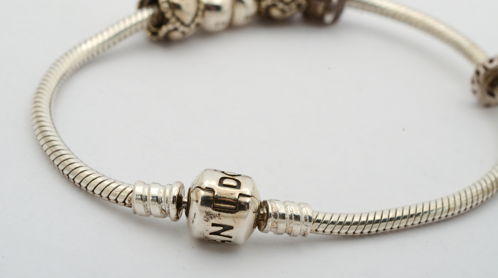 Sterling Silver Pandora Bracelet with Charms