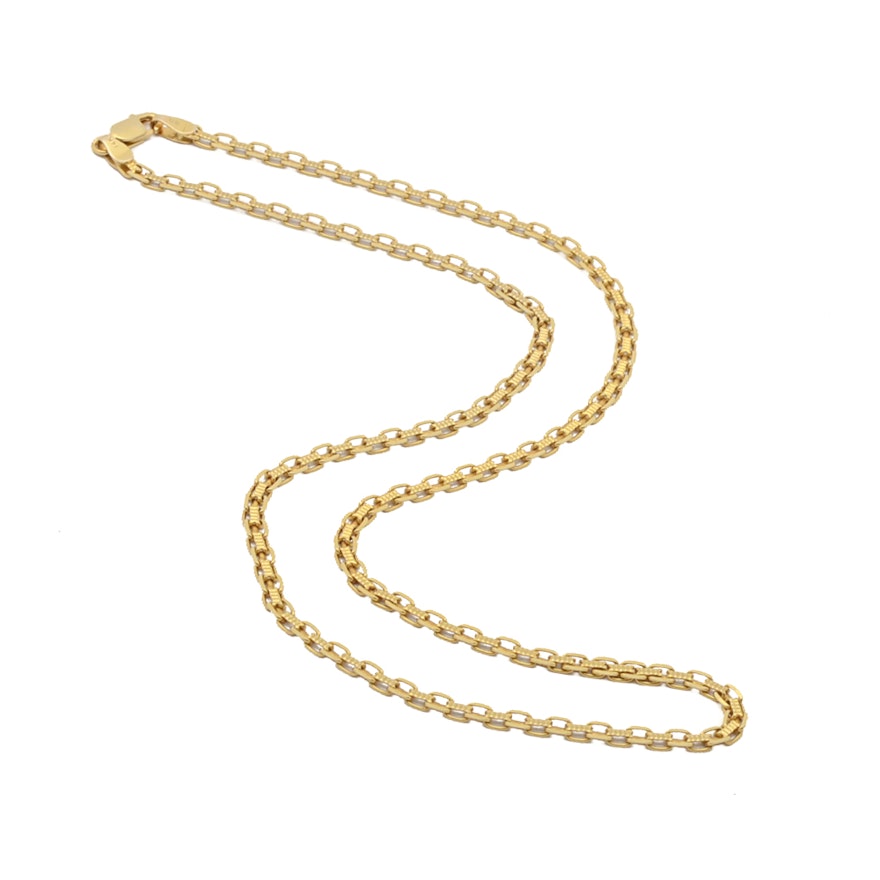 14K Yellow Gold Bismark Chain Necklace