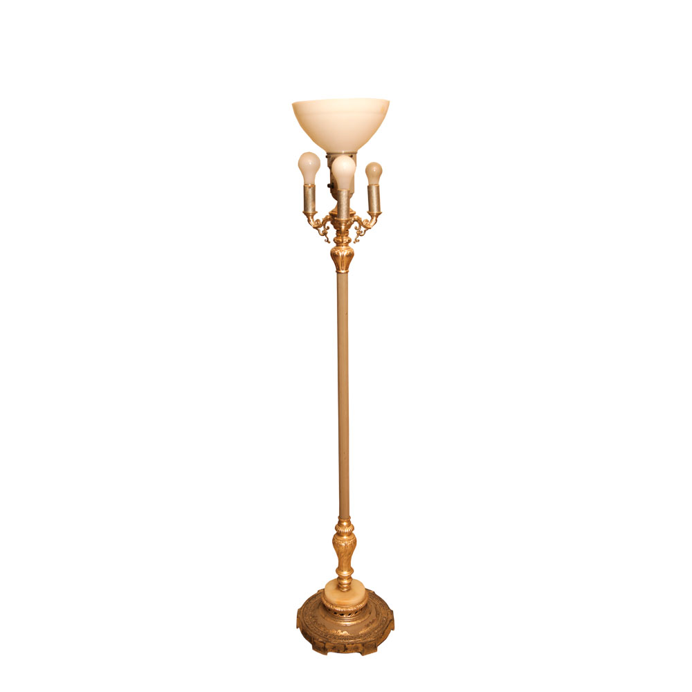 Vintage Torchiere Floor Lamp