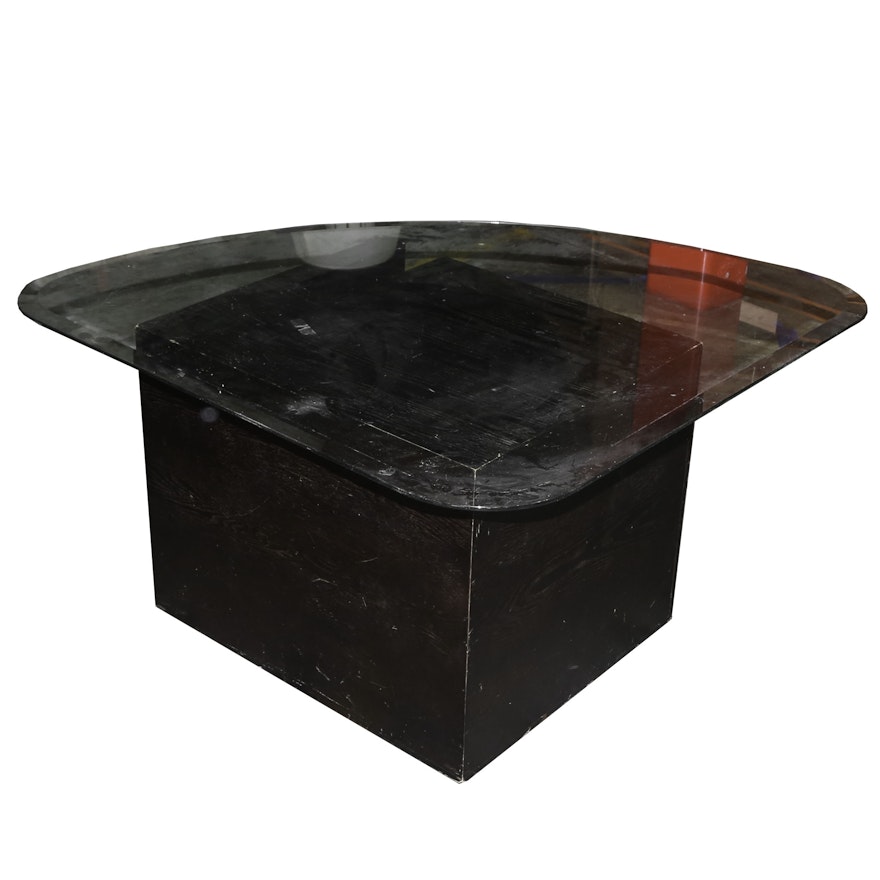 Contemporary Glass Top Cocktail Table