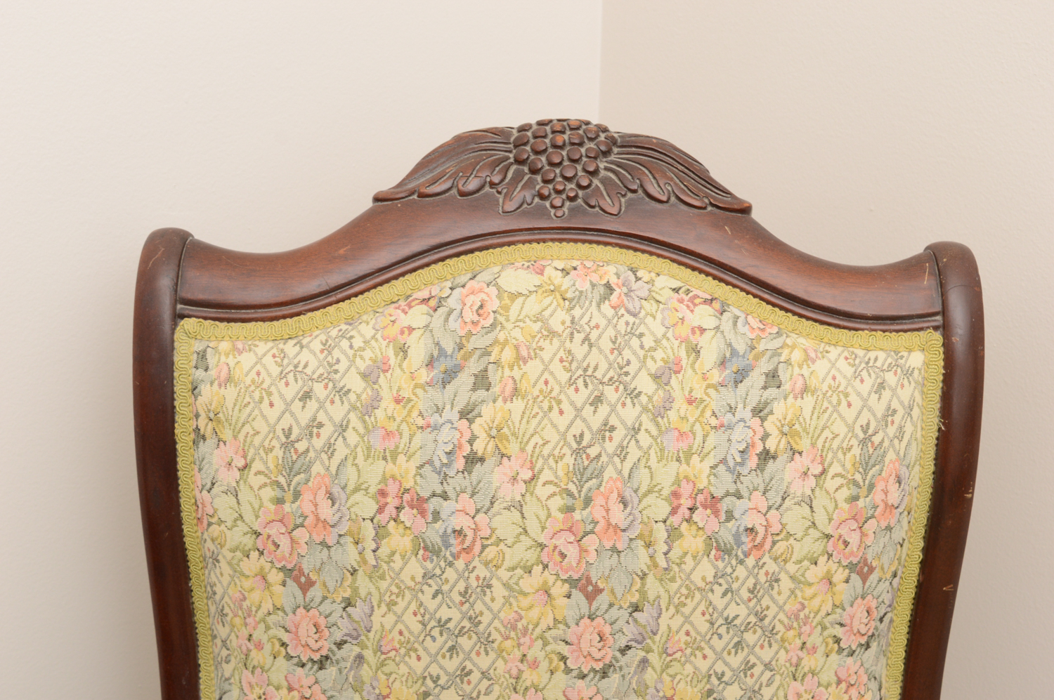 Vintage Cherry Swan-Arm Rocking Chair