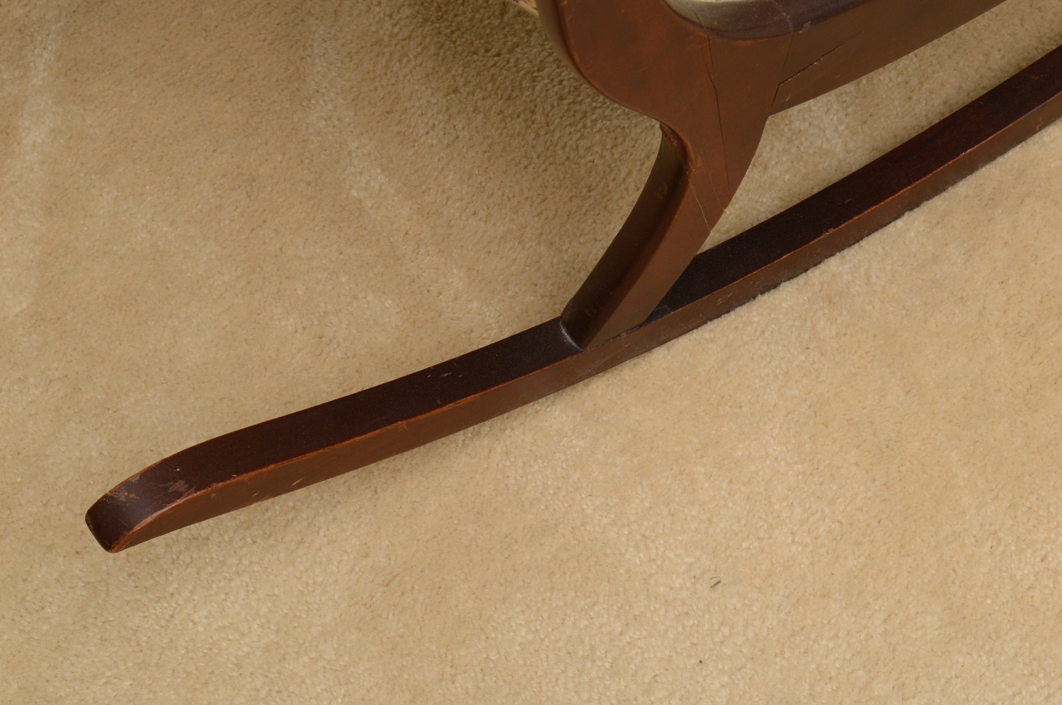 Vintage Cherry Swan-Arm Rocking Chair