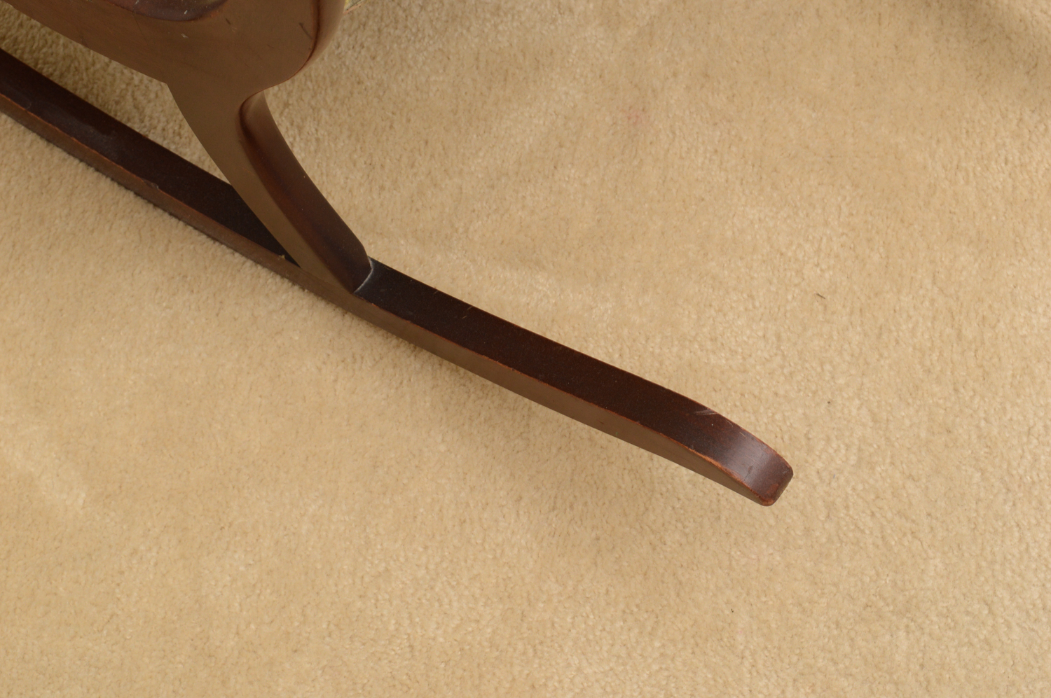 Vintage Cherry Swan-Arm Rocking Chair