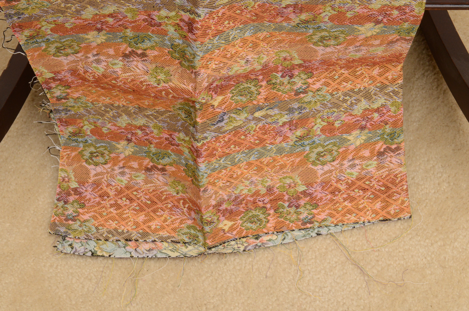 Vintage Cherry Swan-Arm Rocking Chair