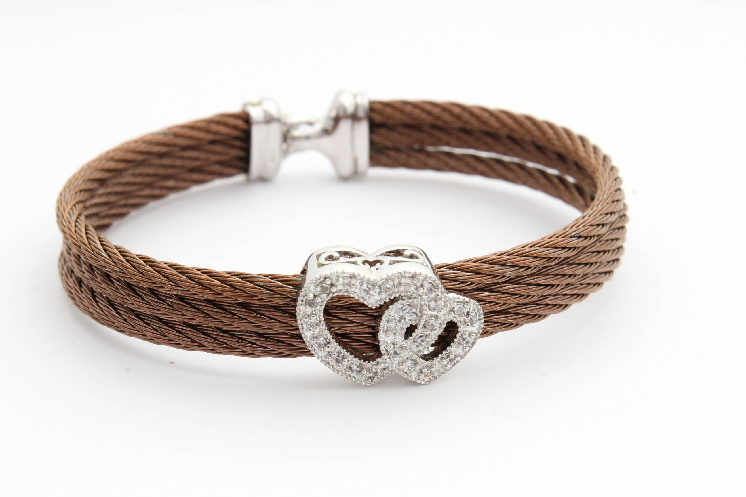 Costume Rhinestone Heart Bracelet