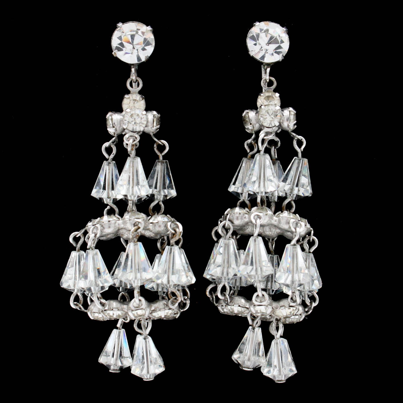Hattie Carnegie Costume Chandelier Earrings